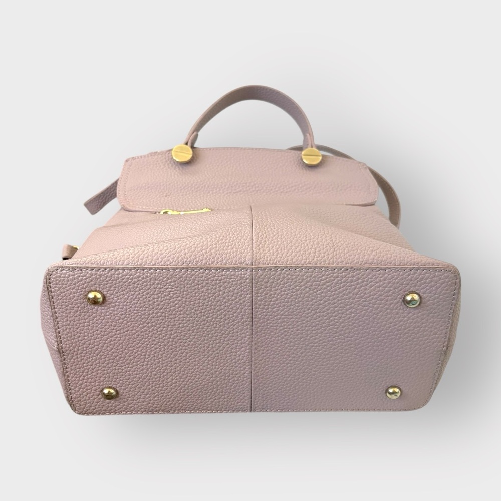 Purple Lavender Lavender Leather Flap Handbag Purse - Gold Hardware - Picture 8 of 10